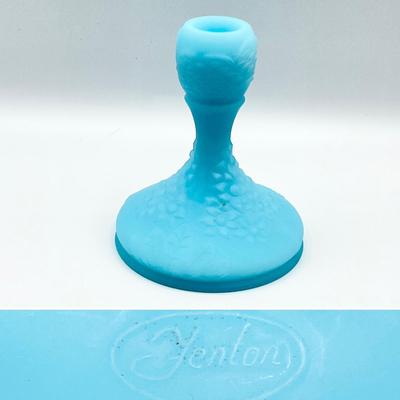 FENTON ~ Light Blue Satin Daisy Collection Of Three (3)