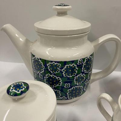 Vintage Pottery Tea Set by Egersund, Norway