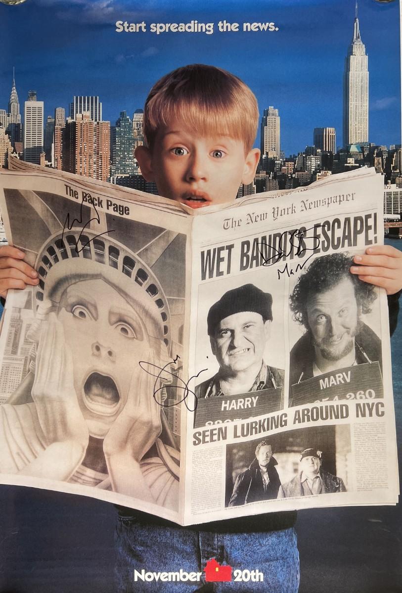 Home Alone 2 cast signed movie poster