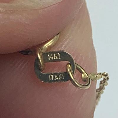 14K Vior Gold Necklace and Pendant with Diamonds (B4-HS)