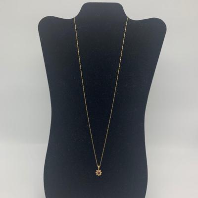 14K Vior Gold Necklace and Pendant with Diamonds (B4-HS)