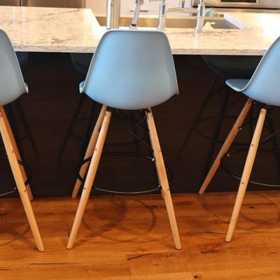 Three Bar Height Armless Chairs (3)