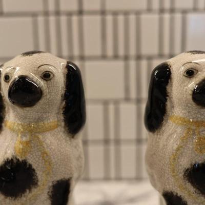 Fritz & Floyd Pair of Porcelain Staffordshire Dogs Bookends/Decor