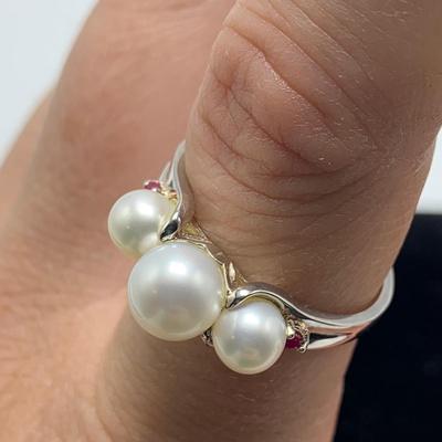 Lovely Pearl Necklaces, Rings, & Earrings with 14K & 925 (B4-HS)