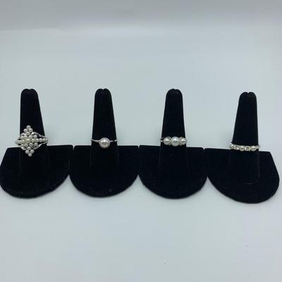 Lovely Pearl Necklaces, Rings, & Earrings with 14K & 925 (B4-HS)