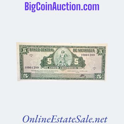 1962 NICARAGUA 5 CORDOBAS