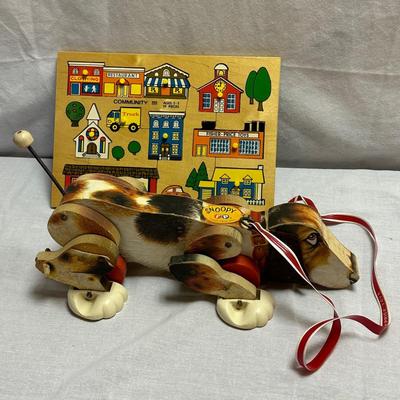 Fisher Price Wooden Puzzles & "Snoopy" Puppy on a Leash (BO-KL)