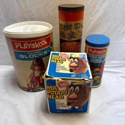 Retro Tinker Toys, Playskool Blocks & Beads, & Mr. Potato Head (BO-KL)