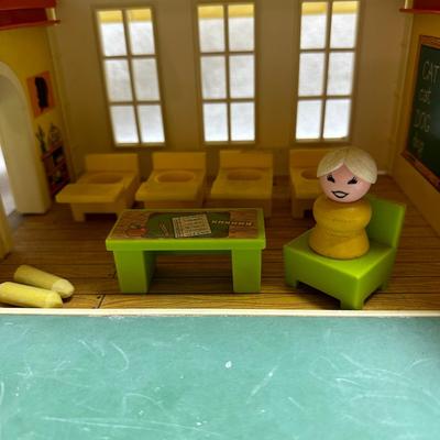 Vintage Playskool Schoolhouse with Playground & Retro-Style Camper (BO-KL)