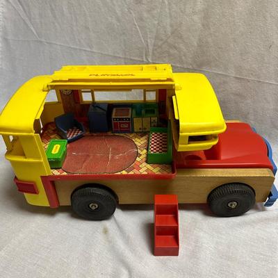 Vintage Playskool Schoolhouse with Playground & Retro-Style Camper (BO-KL)