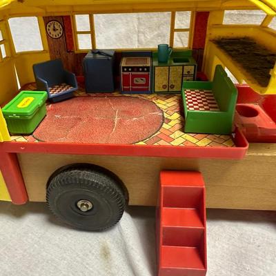 Vintage Playskool Schoolhouse with Playground & Retro-Style Camper (BO-KL)