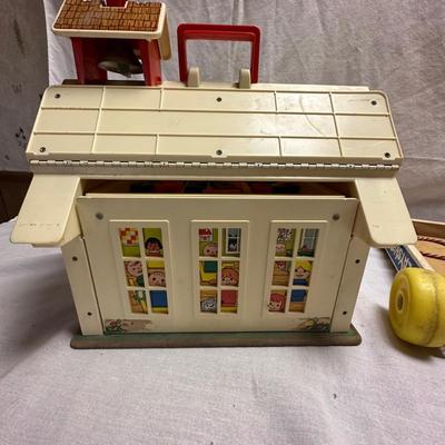 Vintage Playskool Schoolhouse with Playground & Retro-Style Camper (BO-KL)