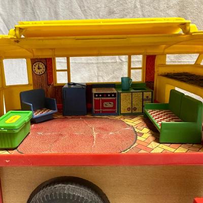 Vintage Playskool Schoolhouse with Playground & Retro-Style Camper (BO-KL)