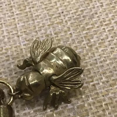 Vintage Movable Bumblebee Pendant Necklace