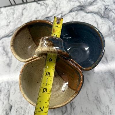 Glazed Stoneware Sauce Dish w/ Handle
