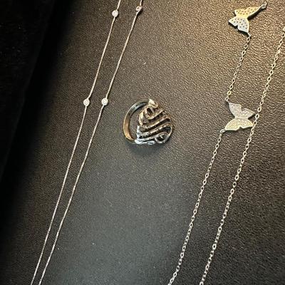 LOT 123 STERLING AND SILVER PLATED JEWELRY