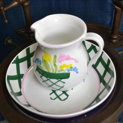 LOT 143 VINTAGE WASH STAND WITH PITCHER AND BASIN