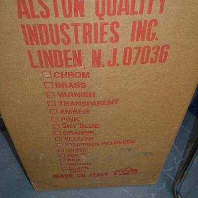 LOT 148 THREE ACRYLIC FOLDING CHAIRS AND ONE FRAME BY ALSTON QUALITY INDUSTRIES MADE IN ITALY