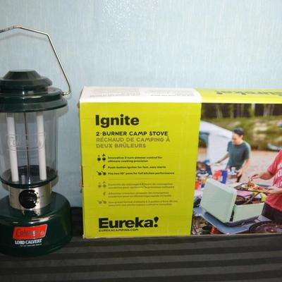 LOT 159.  IGNITE BRAND PORTABLE CAMP STOVE AND COLEMAN BATTERY POWERED LIGHT