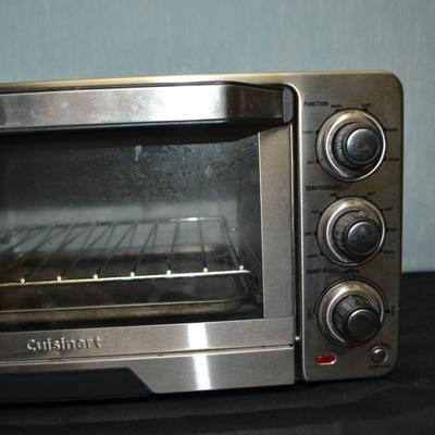 LOT 161.   CUISINART 4 SLOT TOASTER AND CUSINART TOASTER OVEN + SAUCE PAN