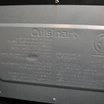 LOT 161.   CUISINART 4 SLOT TOASTER AND CUSINART TOASTER OVEN + SAUCE PAN