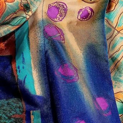 Vtg Iconic Louis Feraud 80s Silk Cocktail dress