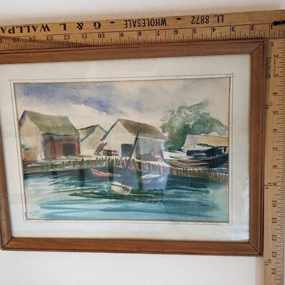 Original "The Slip-Port Washington" by Va. Kahl Watercolor