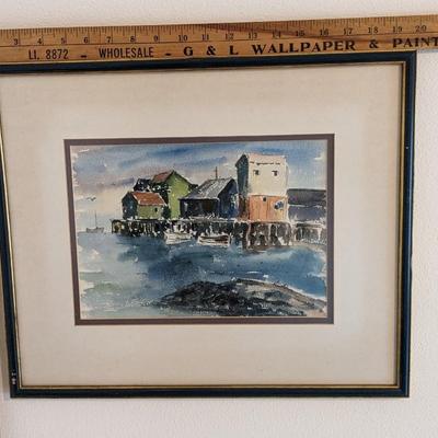 Original "The Slip-Port Washington" by Va. Kahl Watercolor