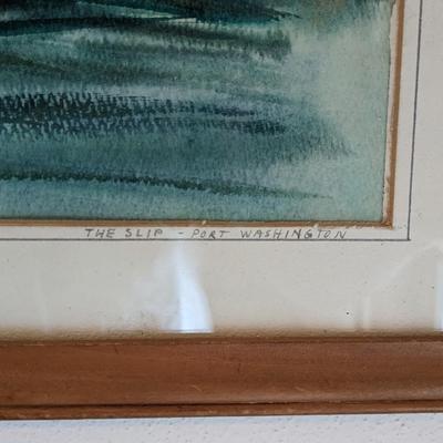 Original "The Slip-Port Washington" by Va. Kahl Watercolor