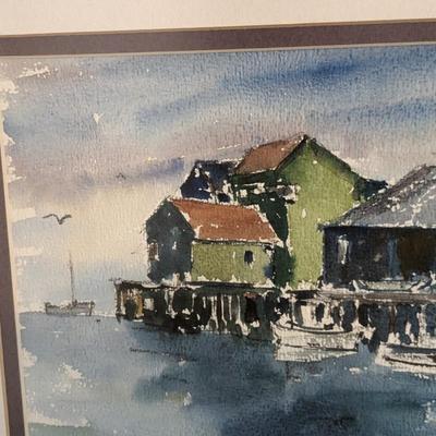 Original "The Slip-Port Washington" by Va. Kahl Watercolor