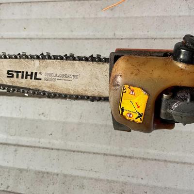 Stihl KM 90 R Pole Saw with Extension, heavy trim blade, Weedeater and Hedge Trimmer Attachments
