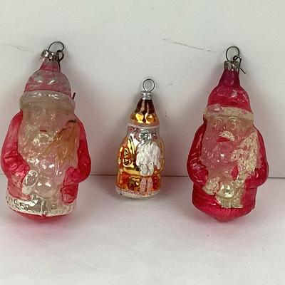 158 Vintage Mercury Glass Santa Ornament Lot