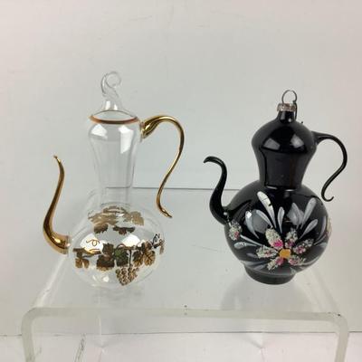 160 Vintage Handblown Glass Ornaments, Teapots, Basket of Flowers, & House