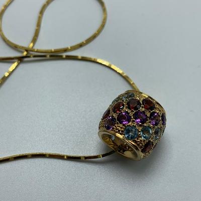 14K & 925 Necklaces with Glitter Ball Pendants (B4-HS)