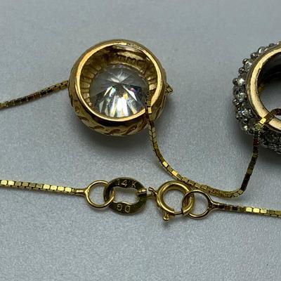 14K & 925 Necklaces with Glitter Ball Pendants (B4-HS)