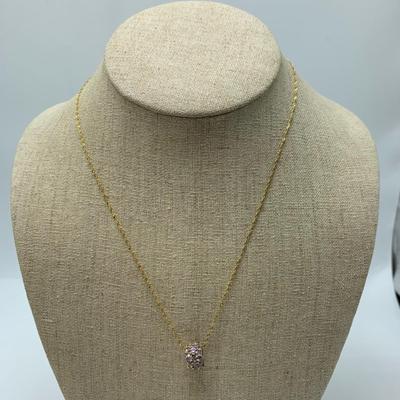 14K & 925 Necklaces with Glitter Ball Pendants (B4-HS)