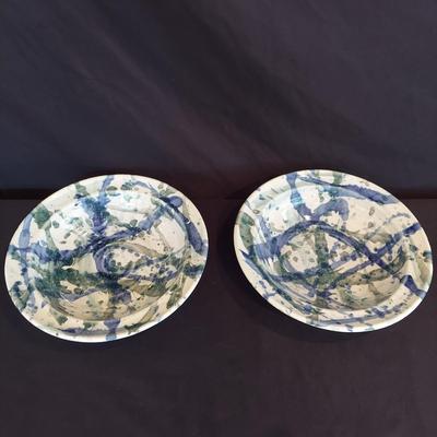 Signed Stoneware Decor and Serving Dishes (DR-BBL)