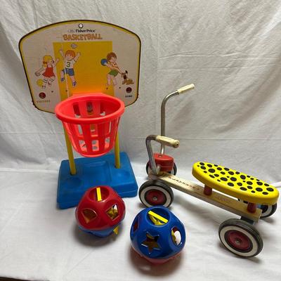 Playskool Scooter, Tupperware Shape-O Ball & Basketball Hoop (BO-KL)