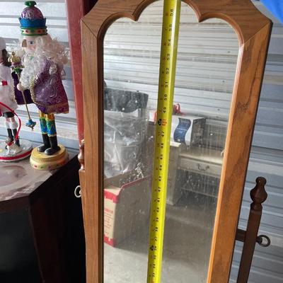 Standing mirror and jewelry holder