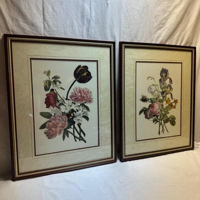 Pair of Framed Floral Prints (BO-KL)