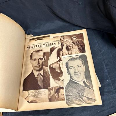 Vintage Set of Shirley Temple Cover Scrapbooks Filled with Old Hollywood Heartthrob Cut Outs and Blank Book