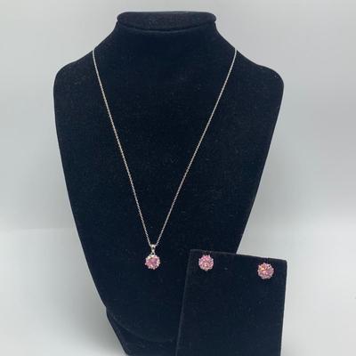 925 Jewelry with Pink and Purple Gemstones (B4-HS)
