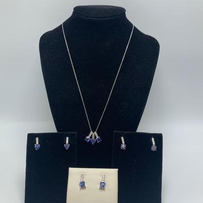925 Jewelry with Pink and Purple Gemstones (B4-HS)