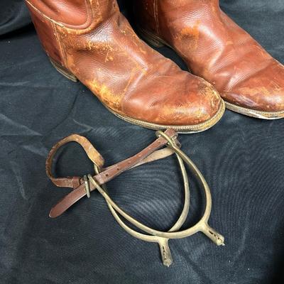 Vintage Lot of English Horse Riding Gear Hat Boots Pants Spurs