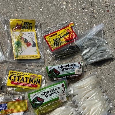 Seventeen (17) Bags Of Assorted Fishing Worms & Accessories