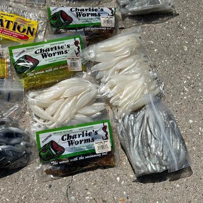 Seventeen (17) Bags Of Assorted Fishing Worms & Accessories