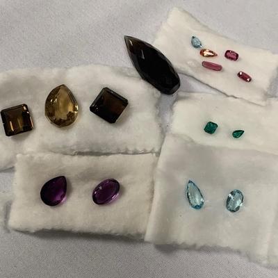 Assortment of Loose Cut Gemstones, incl. Emerald, Aquamarine, Smoky Topaz, Amethyst, Lapis Lazuli, & More (B1-HS)