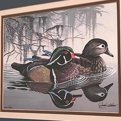 JOHN AKERS ~ S/N Ducks Framed Print
