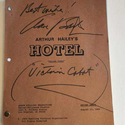 Script From Arthur Hailey's Hotel Series Signed by Victoria Cabot