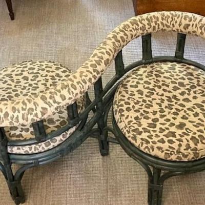 Vintage Rattan Courting Chairs